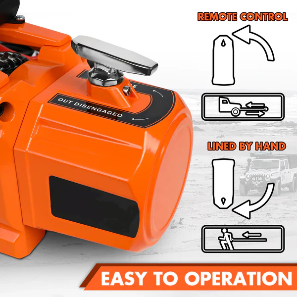 12V Electric Recovery Winch 14,500 LBS with Synthetic Rope for SUV, Jeep, Truck & 4WD - Image 4